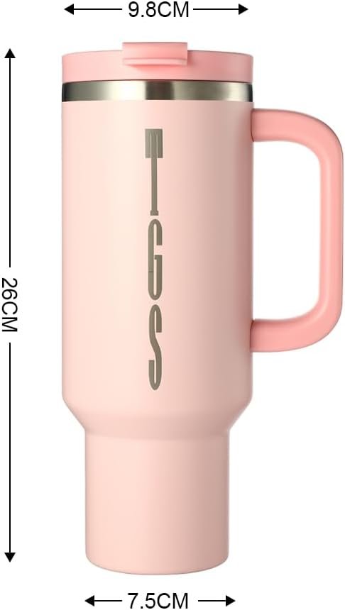 Stainless Steel Insulated Tumbler with Handle Lid and Straw